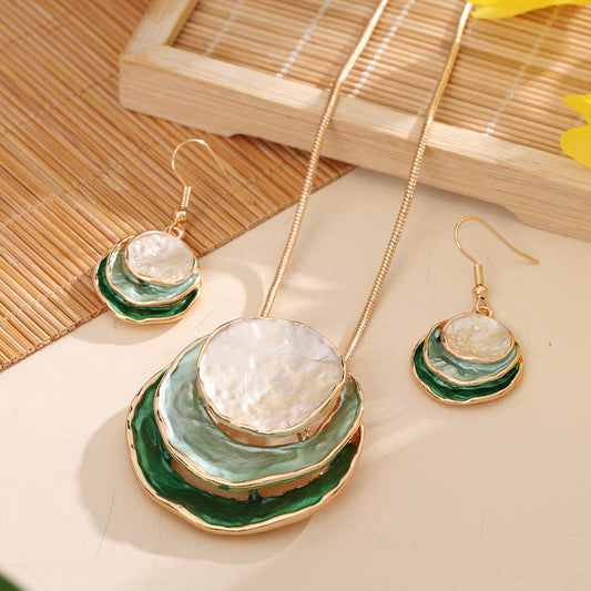 Fashion Creative Zinc Alloy Necklace Eardrops Suit